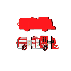 Clé USB en forme de camion de pompiers en caoutchouc 2 Go-32 Go, logo et couleurs personnalisés, interface USB 2.0, nouveau produit - Product Image 6