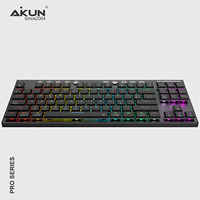 Nuevo Teclado Mecánico Personalizado Aikun GX98713 TKL, Teclado para Juegos Trimodal, Macros, Interruptores Mecánicos de Bajo Perfil, RGB, Batería Recargable