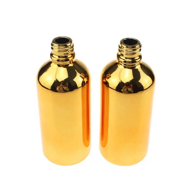 100 мл стеклянная Прозрачная черная или Золотая бутылка с Блестящими Золотыми и черными крышками