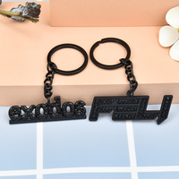 Porte-clés personnalisé en alliage de zinc plaqué noir, cadeau promotionnel, souvenir, porte-clés pour sac, clé de voiture