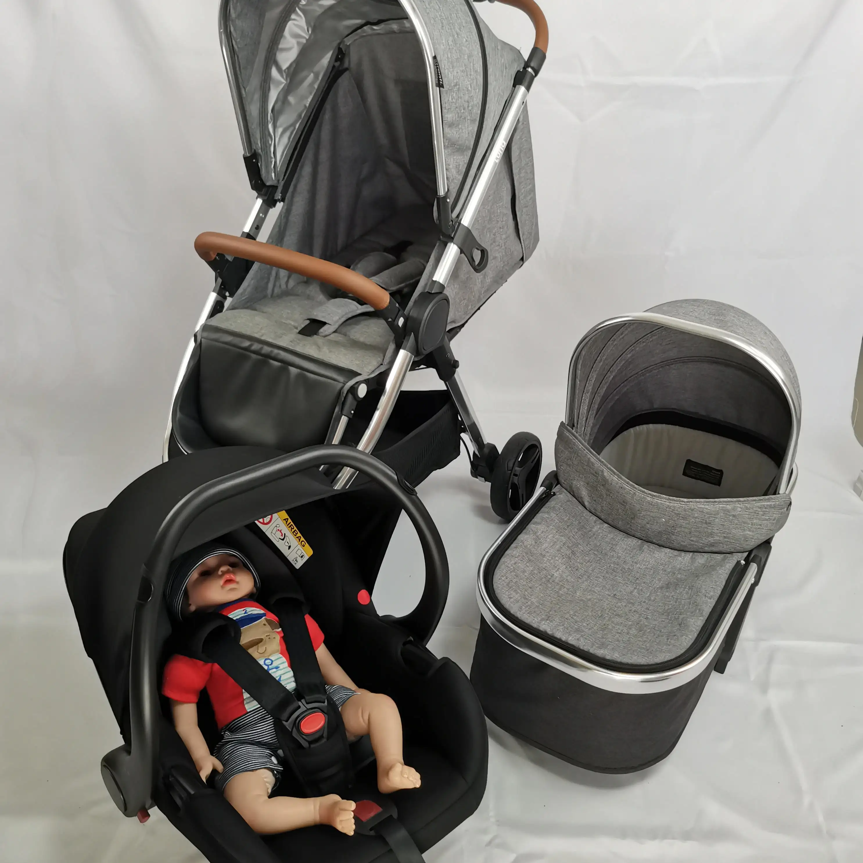 EN1888 Großhandel Kinderwagen 3 in 1/gute Qualität billig Kinderwagen/China neues Design schwarz Luxus Kinderwagen zu verkaufen