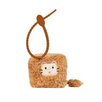 Porte-clés en peluche souple en forme de mini-animal cubique, série animaux, avec logo personnalisé, vente en gros directe d'usine, cadeau jouet en peluche carré