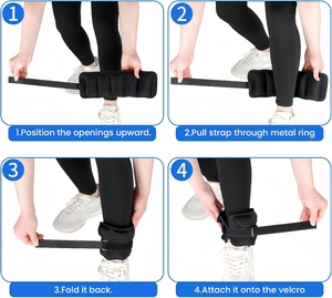 <span class=keywords><strong>Pesas</strong></span> Personalizadas para Muñecas, Tobillos y Piernas de 1-10 Libras, Bolsa de Arena de Neopreno con Correas para Piernas, Equipo de Entrenamiento de Fuerza para Mujeres y Hombres - Product Image 4