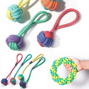 Amazn sıcak satış köpek oyuncak düğüm halat topu Pet yün taşlama ve römorkö-of-savaş için yüksek Bite direnci köpek çiğnemek halat oyuncak - Product Image 1