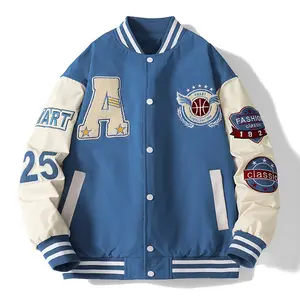 Vente en gros vêtements de ville personnalisés veste universitaire hommes femmes bomber de baseball veste universitaire letterman pour hommes