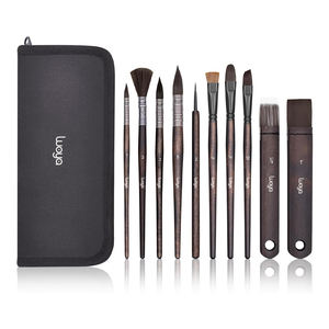 Ensemble de 10 pinceaux d'<span class=keywords><strong>artiste</strong></span> LUOYA, poils en nylon, manches en bois - Pinceaux ronds de détail pour acrylique, aquarelle, <span class=keywords><strong>gouache</strong></span> (noir) - Product Image 1