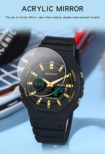 Montre de sport de luxe SANDA 6016 mécanique, étanche, pour couple, avec affichage de la date, style affaires et décontracté, verre à aiguilles - Product Image 3