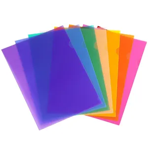 Limpar pastas de arquivo bolsos projeto plástico colorido projeto mangas papel plástico mangas pastas para tamanho carta e A4
