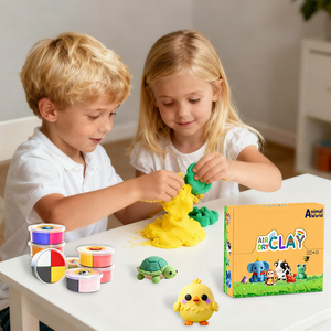 Hot Bán Hộp Duy Nhất Không Khí Khô Đất Sét Tự Làm Giáo Dục Đồ Chơi Cho Trẻ Em 12 Màu Sắc Handmade Động Vật Nhỏ - Product Image 4