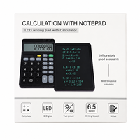 Tablette d'écriture LCD avec calculatrice scientifique, bloc-notes d'écriture LCD 2-en-1 avec calculatrice intégrée