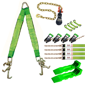 Kit de Correa de Remolque al por Mayor, Gancho RTJ con Anillo, Correa de Amarre con Cadena, Grillete y Patín para Neumáticos - Product Image 1