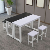 Gran oferta, muebles escolares coloridos, Material de acero, mesa de lectura para biblioteca de estudiantes, juego de escritorio y silla para estudiantes de jardín de infantes de madera