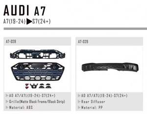 Pour Audi A7 19-24, mise à niveau vers la calandre S7, diffuseur arrière pour Audi A7 19-24, mise à niveau vers la calandre S7, diffuseur arrière - Product Image 4