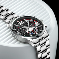 7134 2023 Nouveautés Montres de Luxe pour Hommes Montre Quartz Noire Tendance Montre-Bracelet de Luxe en Acier Inoxydable Montre Homme Luxe