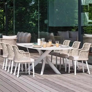 Table et chaises d'extérieur, chaise en rotin pour cour, table en acier inoxydable pour jardin, table basse d'extérieur, table de balcon - Product Image 2