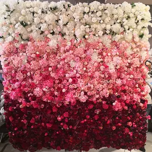 IFG high quality pink artificial flower panel for wedding decorating