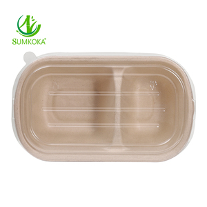 SUMKOKA Bioking Fabricantes al por mayor Degradable Fitness Ensalada Embalaje Papel Caña de azúcar Pulpa Luz Comida Desechable Fiambrera - Product Image 2