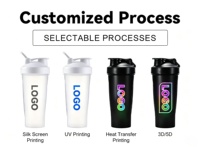 Shaker à protéines en plastique écologique sans BPA, 600 ml, avec logo personnalisé, pour la gym, le sport et la remise en forme
