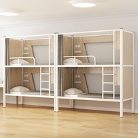 Lit superposé métallique pour auberge de jeunesse, lit double pour gîte, capsule spatiale, lit de dortoir étudiant moderne épaissi et renforcé