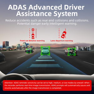 2 canaux ADAS 2.0 pouces LCD Dual Lens Dash Cam 4k + 1080P Black Box avec WIFI App Control Professional for Delivery Drivers - Product Image 3