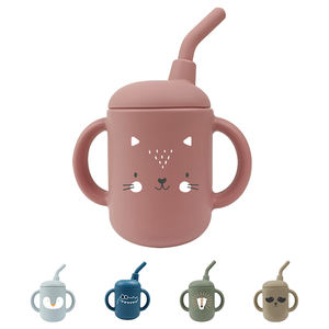Tazza per Bambini con Cannuccia Senza BPA, Produzione ODM OEM, Tazza in Silicone per Bere, Stoviglie per Neonati, Tazza per l'Alimentazione, Pronta per la Spedizione, Disponibile - Product Image 2
