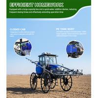 Pulverizador Agrícola Autopropulsado de 4 Ruedas para Campo, Jardín, Maíz, Pesticidas, con Brazo Hidráulico para Fumigación Agrícola