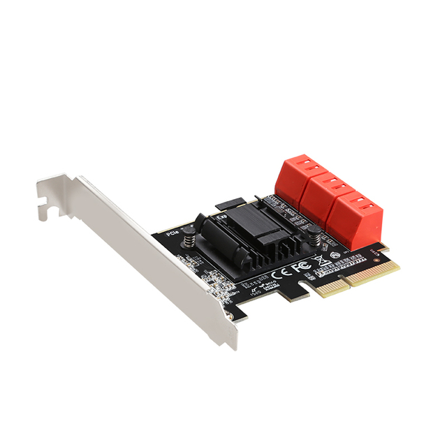 6-Port for SATA PCIe3.0 STA Expansion Card with Heat Sink ASM1166 Converter 4X Gen SATA3 Controller in Stock