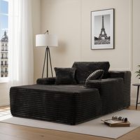 Chaise longue surdimensionnée canapé-lit rembourré avec coussins et accoudoirs, chaise-lit en peluche