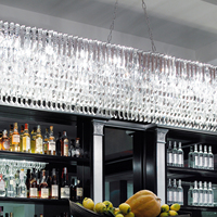 Nordique Cristal Cuisine Îlot Lustre Salon Lampe Rectangle De Luxe Pendentif Lumière pour Table À Manger Chambre Décor Lustre