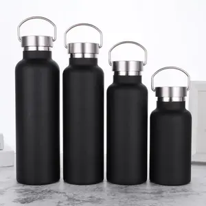 21oz 32oz bottiglia di acqua Logo personalizzato fiaschetta in acciaio inox riutilizzabile sottovuoto isolato larga bocca bottiglia sportiva con coperchio in paglia