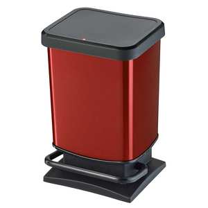 Tretabfalleimer, 20 Litros, BxTxH 266x293x457 Mm, Deckel Mit Absenkautomatik, Korpus Rot Metallic - Product Image 1