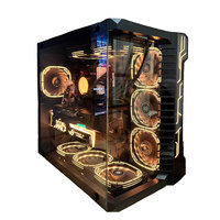 Caja blanca para computadora de escritorio, caja de computadora personalizada para juegos, gabinete de juegos con LOGO con ventiladores de 10 colores, software de hardware de chasis para jugadores