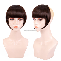 AliLeader Clip in Bangs Fringe Synthetic Fake Hair Bang Clip on Bangs with Temples for Black Women