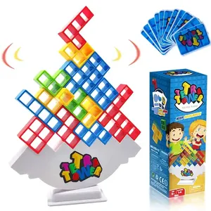 2023 HOT Selling 48pcs 3D Tetras Tower Balance Stacking Game Building Toy or Kids & Adults Board Games
