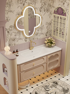 Nuevo Mueble de Baño de Roble con Lavabo Cerámico de Una Pieza Estilo Francés y Espejo Inteligente - Product Image 2