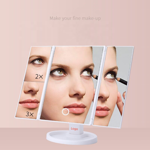 2023 메이크업 거울 조명 허영 책상 거울 1/2/3X 확대 22LED Trifold 거울 터치 스크린 선물 - Product Image 6