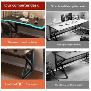 Bureau de jeu style M Tech modèle YGANQP8d avec trous pour câbles, cadre renforcé et épaissi, roulettes de dissipation thermique - pour la <span class=keywords><strong>location</strong></span> - Product Image 3