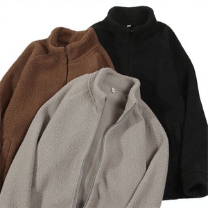 Chaqueta de forro polar Sherpa para hombre, cuello alto, gruesa, con cremallera, corte holgado, abrigo informal de invierno - Product Image 1