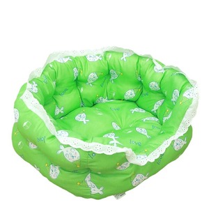 Pet Bed Round Soft Polyester Fiber Dog Cat Sleeping Mat Princess Style Sofa Bed Hand Washable Blue Cartoon Design - Product Image 3