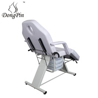 Table de massage moderne en métal blanc à prix abordable avec éponge haute densité pour salon et hôtel