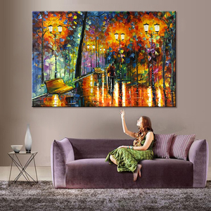 Venta al por mayor personalizado hecho a mano gran lienzo pared arte hogar decorativo pintura al óleo cuchillo árbol pintado a mano texturizado Art <span class=keywords><strong>Deco</strong></span> - Product Image 3