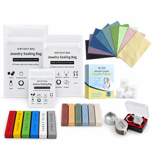 Jewelry Starter <b>Kit</b> Anti Tarnish Sealing Bags <b>Polishing</b> Cloth Cleaning Tablets Wax Jeweler Loupe Storage Case - Product Image 6
