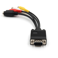 Kabel Konverter Coaxial SCART ke VGA 1,8 Meter dengan Audio (Pelindung Jalinan PVC)