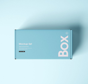 Kartonnen verpakkingsdozen voor kleine bedrijven, cosmetica/huidverzorging, op maat gemaakt logo, blauwe golfkartonnen verzenddoos, goudfolie/opdruk, parfum - Product Image 1