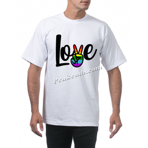Ready to Ship Custom logo Print Happy <strong>Pride</strong> Month love Is love Pattern Men's <strong>Shirts</strong> Fashion Black <strong>t</strong> <strong>Shirt</strong> - Product Image 2