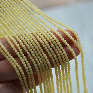 Cuentas redondas de jade de limón natural de 2mm, cuentas sueltas para pulsera, collar, suministros para hacer joyas DIY - Product Image 4