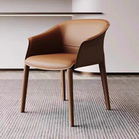 Chaise de salle à manger en cuir selle maison chaise de thé simple moderne chaise d'étude minimaliste de luxe léger italien