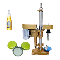 Machine semi-automatique de bouchage et de scellage pour bouteilles en verre de soda et bière gazeuses, avec bouchons métalliques et capsules couronne