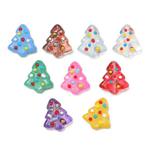 Christmas Tree Beads 15x16.5mm Hand-Painted Polka Dot DIY <b>Ornaments</b> Beading Accessories Festival Decorations - Product Image 5
