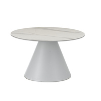 Nouvelle table haute d'extérieur au design nordique, table basse ronde blanche pour l'extérieur
